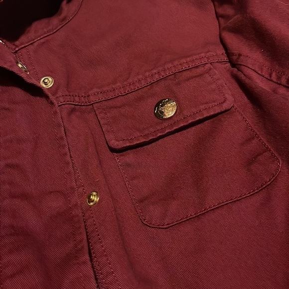 Draper James Utility Coat Deep Wine Size S 4/6 w/pockets NWOT - Picture 3 of 8